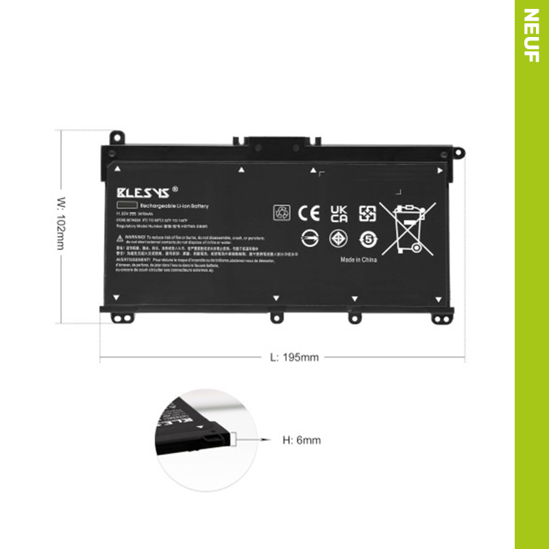 Batterie pour HP Laptop 15