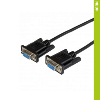 Cordon série DB9 vers DB9 de 1m - Femelle / Femelle - Noir