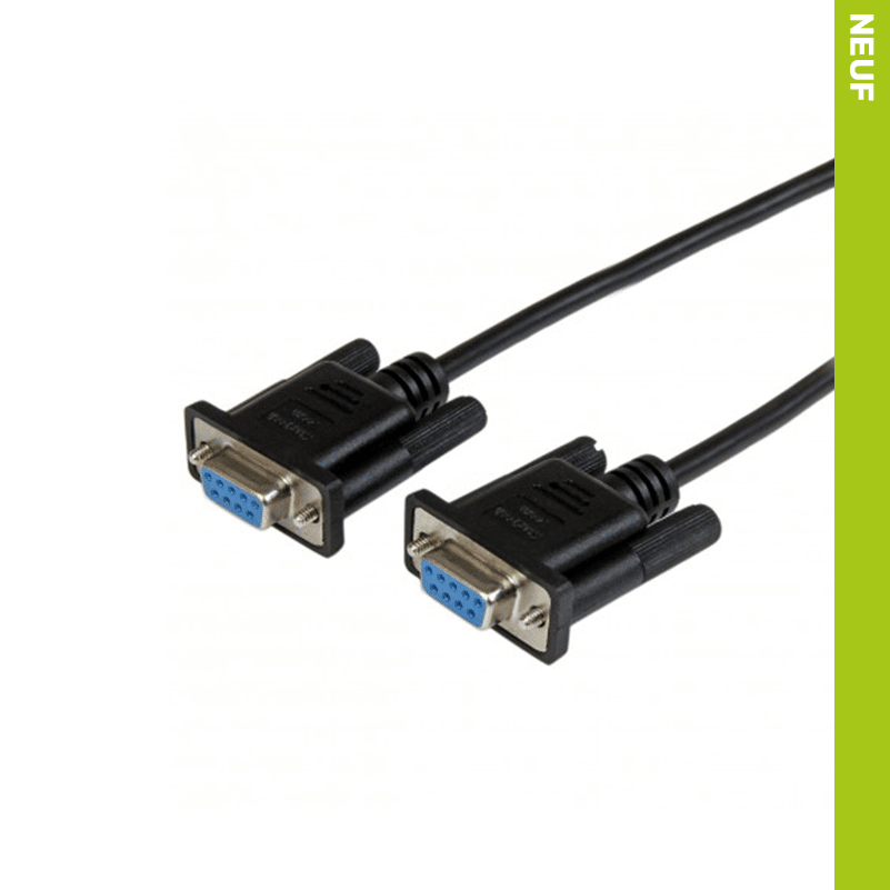 Cordon série DB9 vers DB9 de 1m - Femelle / Femelle - Noir